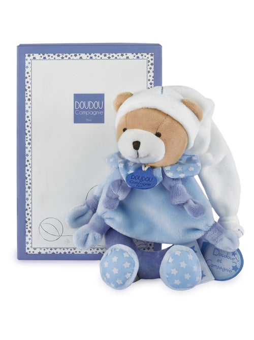 Doudou hochet polyester collection PETIT CHOU ours bleu - Kiabi