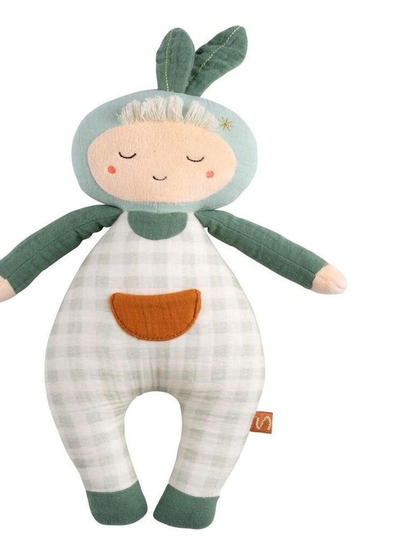 Doudou jardinier en coton - Vert tilleul - Kiabi