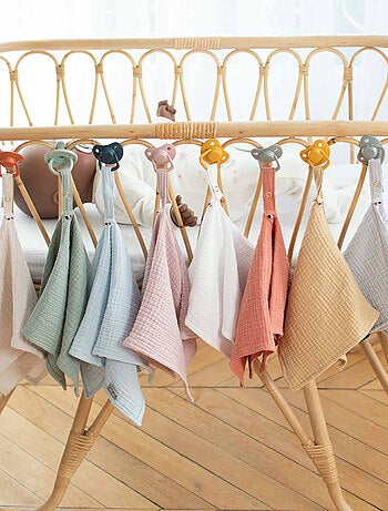 Doudou lange attache tétine en gaze de coton, Jeanne SEVIRA KIDS