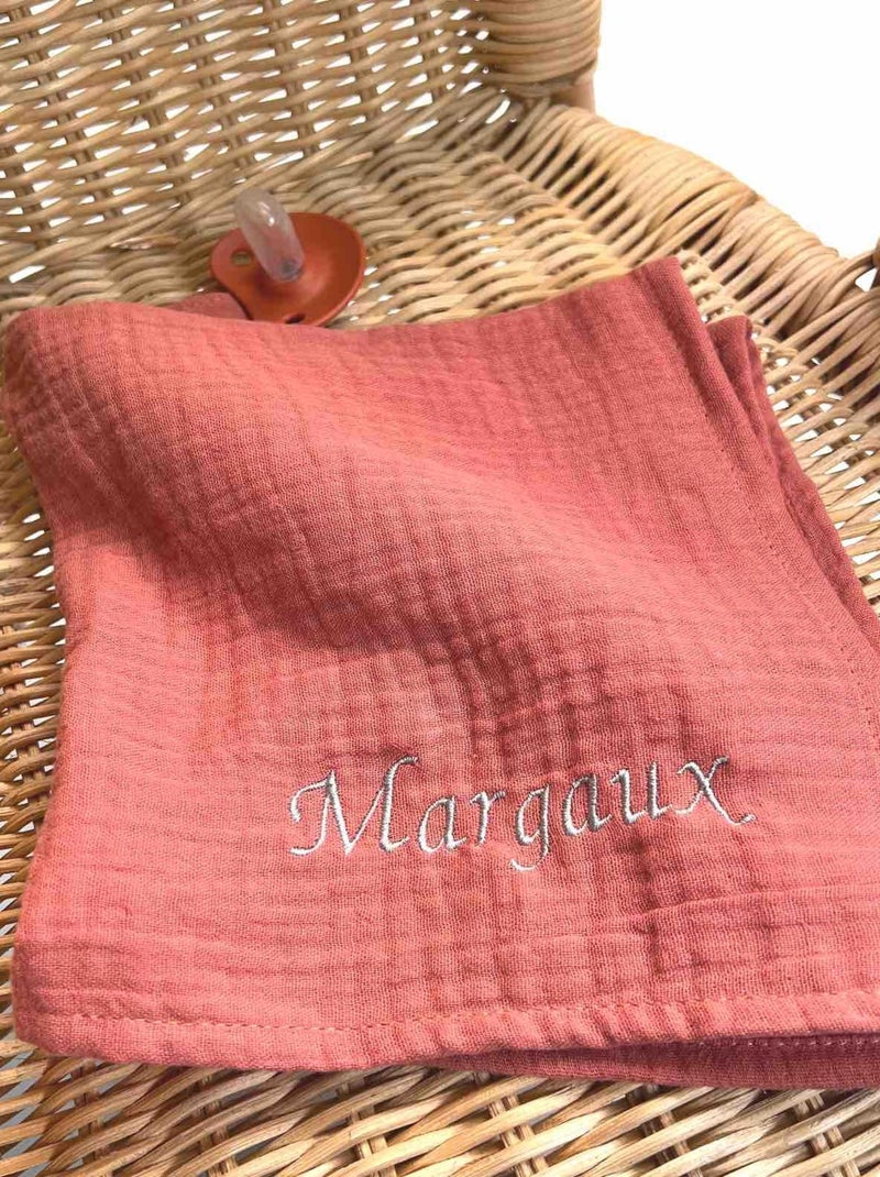 Doudou lange attache tétine en gaze de coton, Jeanne SEVIRA KIDS Marron - Kiabi