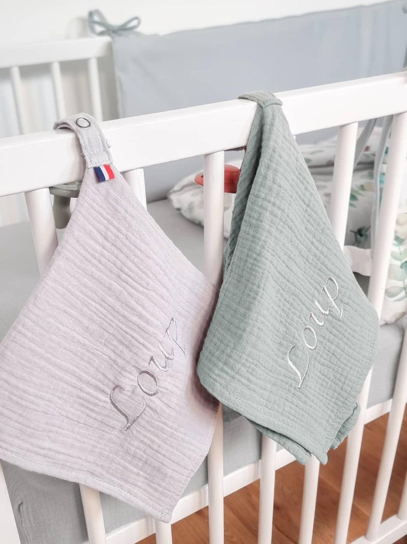 Doudou lange attache tétine en gaze de coton, Jeanne SEVIRA KIDS Marron noisette - Kiabi