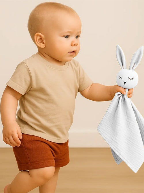 Doudou Lange en Coton Bio Blanc - Kiabi