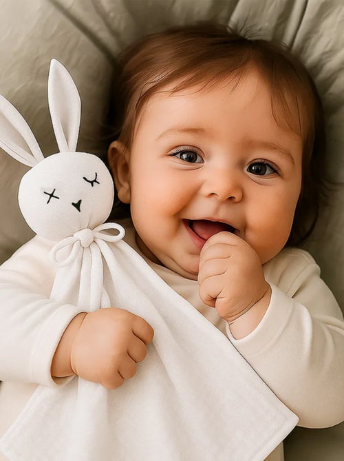 Doudou Lange en Coton Bio Blanc - Kiabi