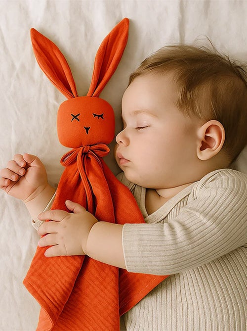 Doudou Lange en Coton Bio Fraise - Kiabi