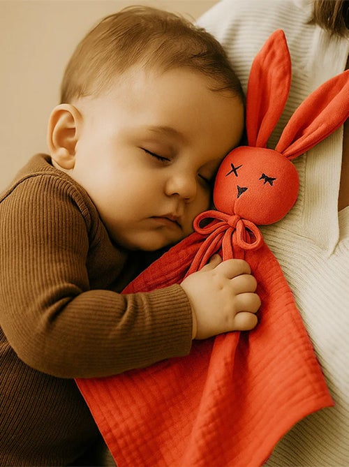 Doudou Lange en Coton Bio Fraise - Kiabi