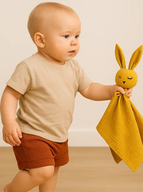 Doudou Lange en Coton Bio Honey - Kiabi