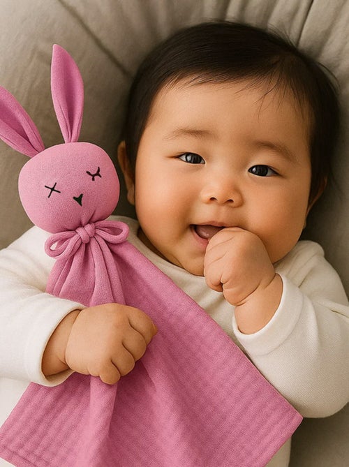 Doudou Lange en Coton Bio Rose - Kiabi
