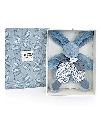 Doudou lapin bleu 18 cm