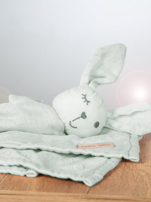 Doudou lapin en coton bio certifié Oeko-Tex 'Roba lil planet' - Kiabi