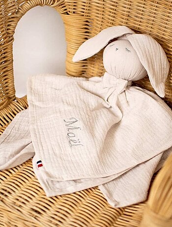 Doudou Lapin en gaze de coton, Jeanne SEVIRA KIDS