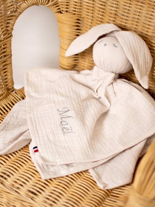 Doudou Lapin  en gaze de coton, Jeanne SEVIRA KIDS - Kiabi