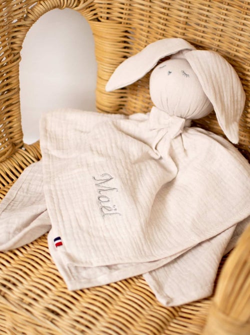 Doudou Lapin  en gaze de coton, Jeanne SEVIRA KIDS - Kiabi
