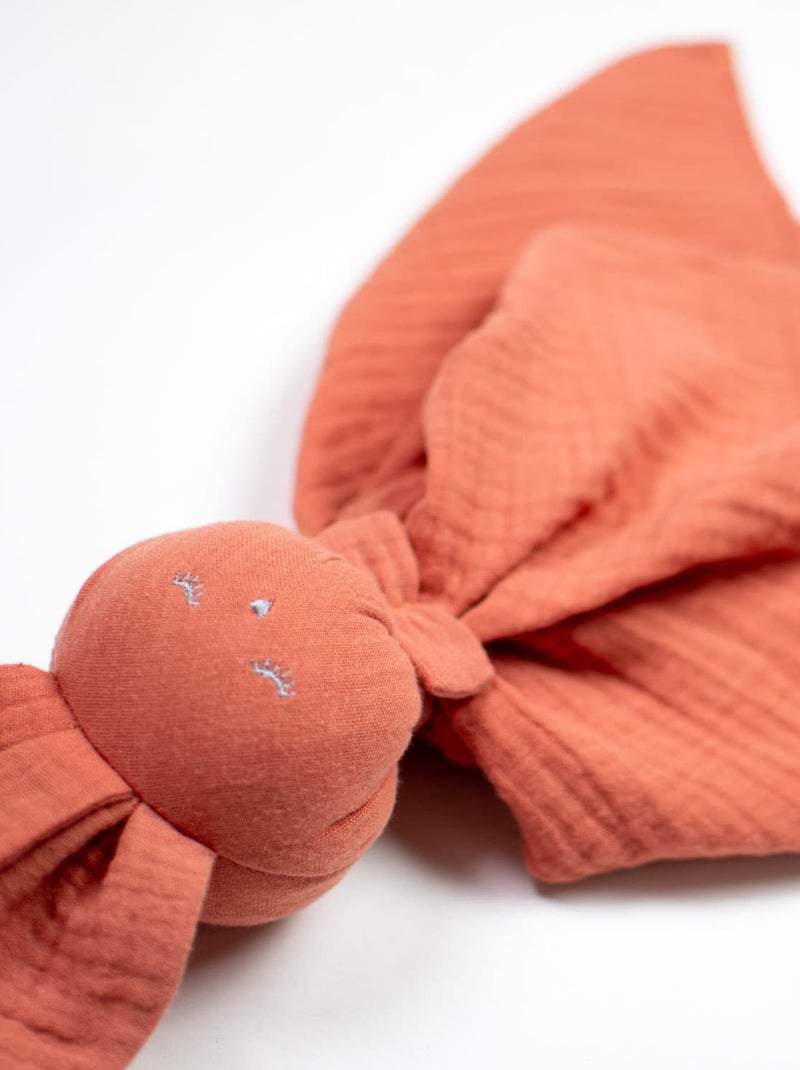 Doudou Lapin  en gaze de coton, Jeanne SEVIRA KIDS Marron - Kiabi