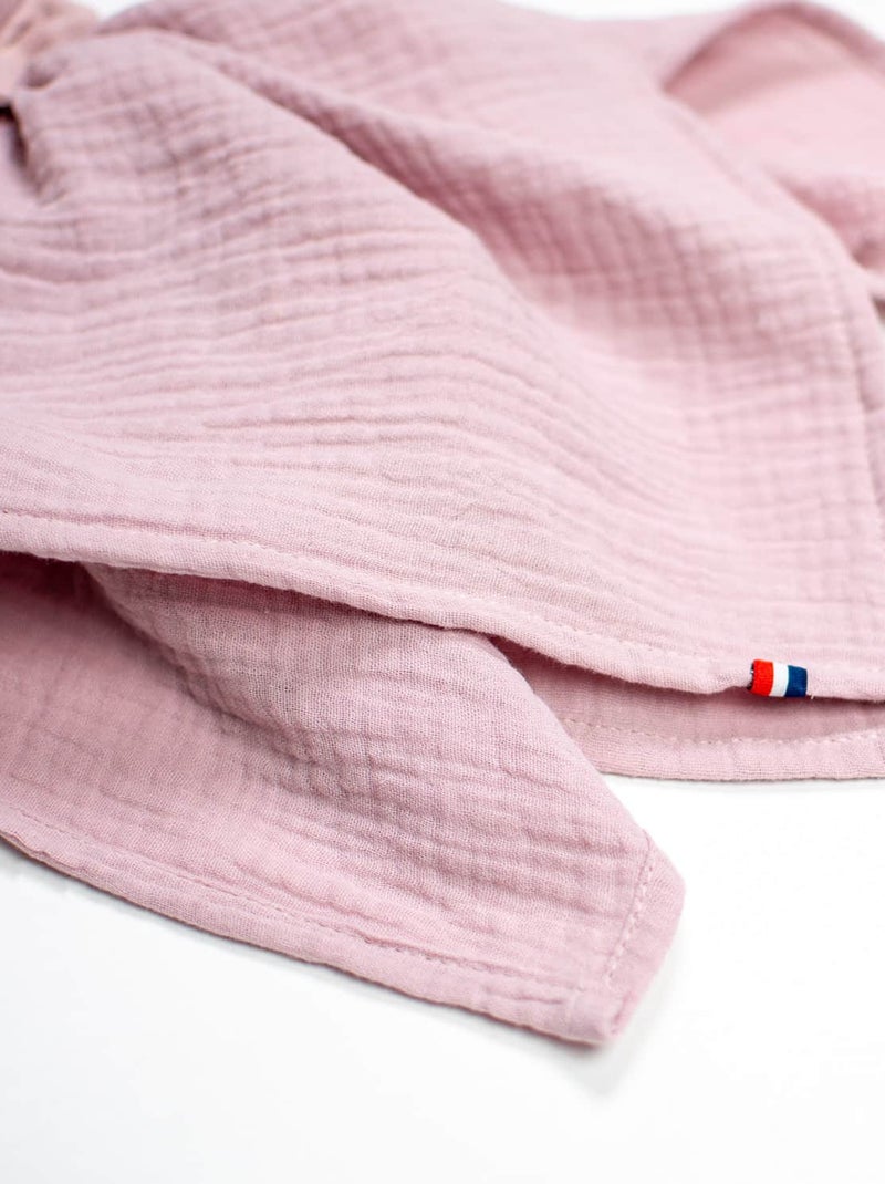 Doudou Lapin  en gaze de coton, Jeanne SEVIRA KIDS Rose - Kiabi