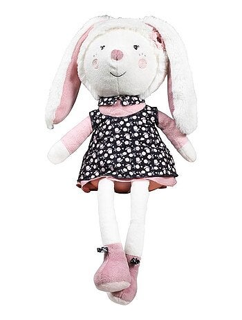 Doudou lapin grand modèle en velours - SAUTHON