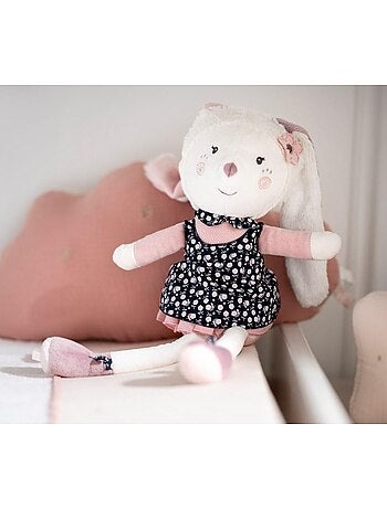 Doudou lapin grand modèle en velours - SAUTHON