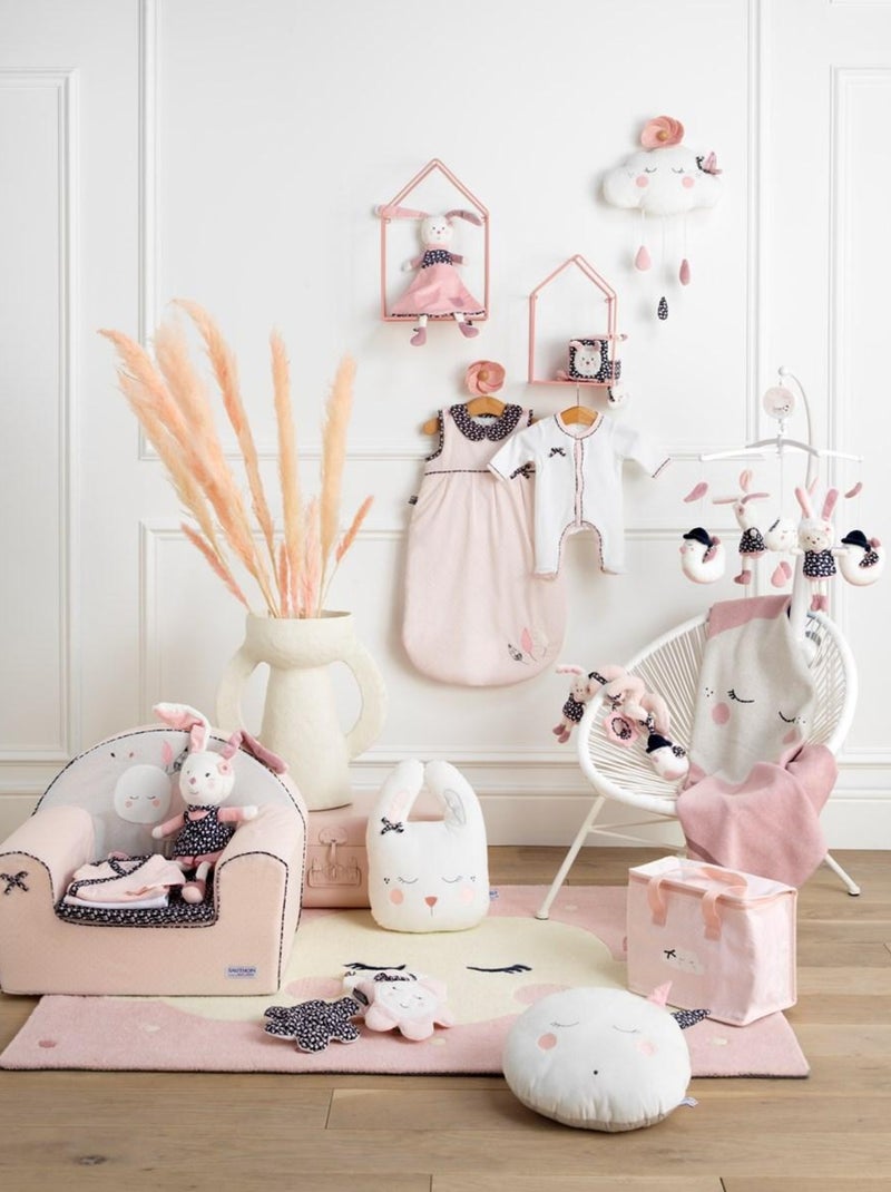 Doudou lapin grand modèle en velours - SAUTHON Blanc - Kiabi