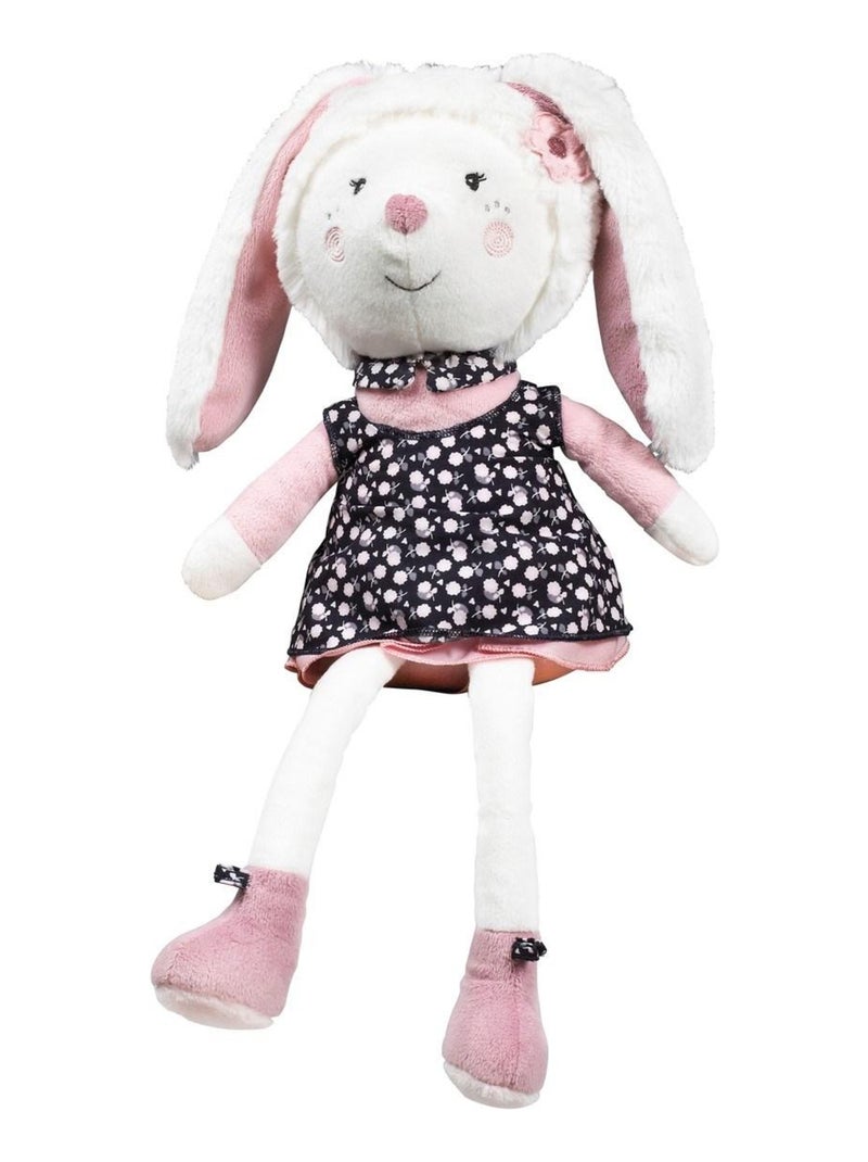 Doudou lapin grand modèle en velours Blanc - Kiabi