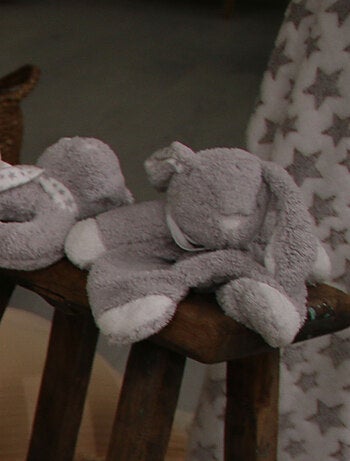 Doudou lapin gris