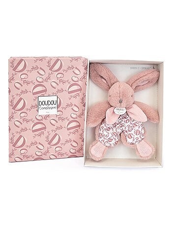 Doudou lapin rose 18 cm
