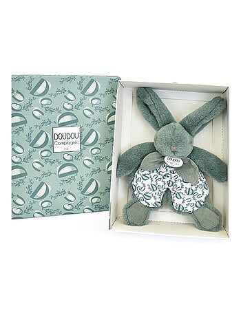 Doudou lapin vert sauge 18 cm