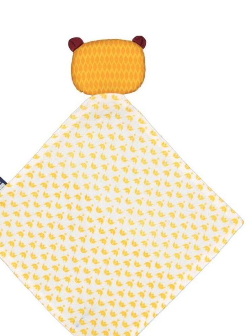 Doudou Lion en Coton Bio Blanc Jaune - Kiabi