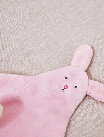 Doudou marionnette à doigts polyester collection LES PETITS FUTÉS Lapin