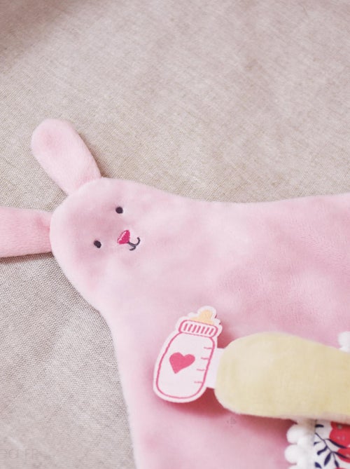 Doudou marionnette à doigts polyester collection LES PETITS FUTÉS Lapin - Kiabi