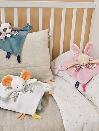 Doudou marionnette à doigts polyester collection LES PETITS FUTÉS Souris