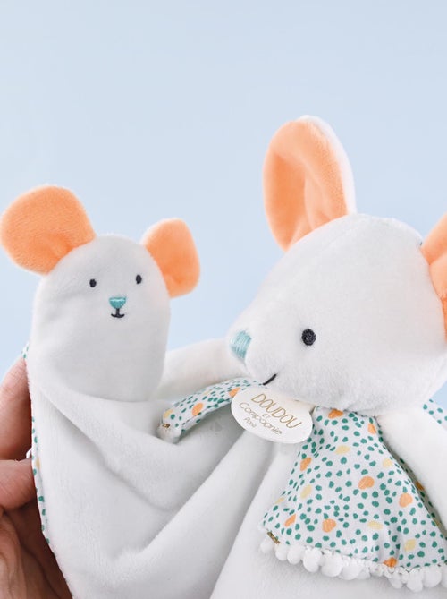 Doudou marionnette à doigts polyester collection LES PETITS FUTÉS Souris - Kiabi