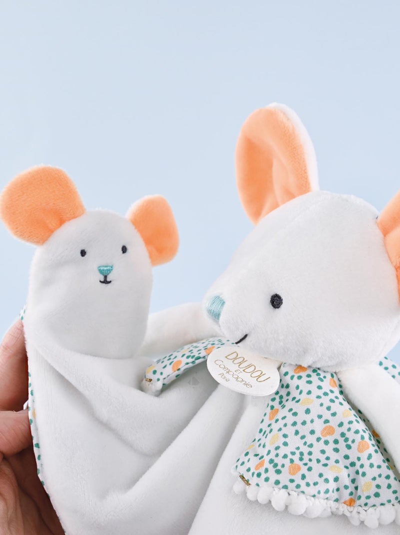 Doudou marionnette à doigts polyester collection LES PETITS FUTÉS Souris Multicolore - Kiabi