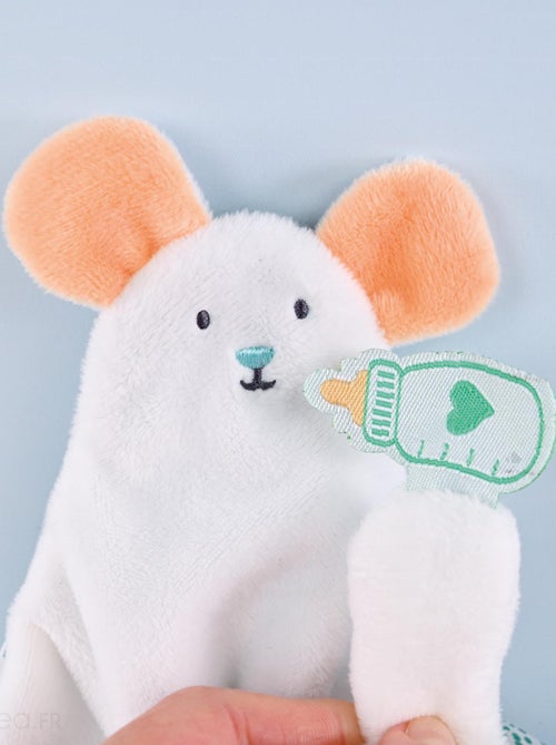 Doudou marionnette à doigts polyester collection LES PETITS FUTÉS Souris - Kiabi