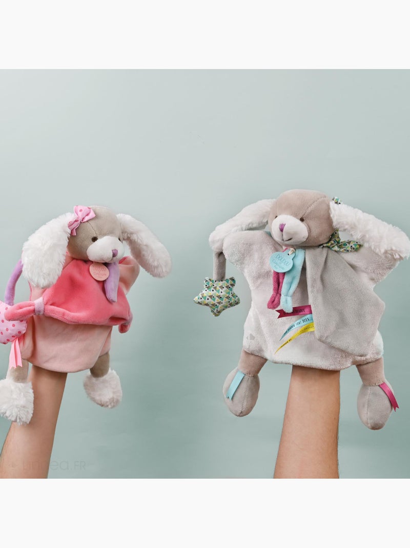 Doudou marionnette grand modèle chien polyester collection TOOPI Gris - Kiabi