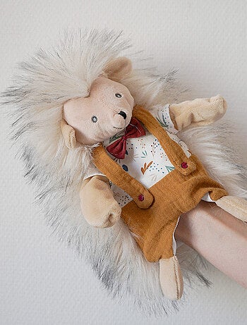 Doudou marionnette Lucien l'hérisson