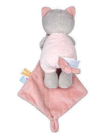 DOUDOU MOUCHOIR CHAT VELOURS DOUX