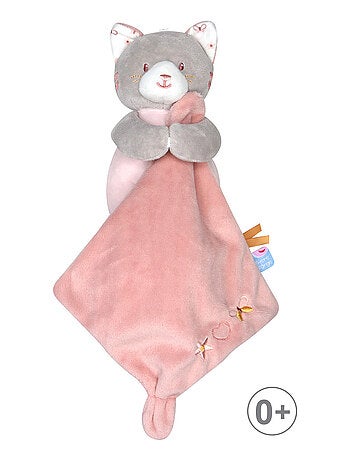 DOUDOU MOUCHOIR CHAT VELOURS DOUX