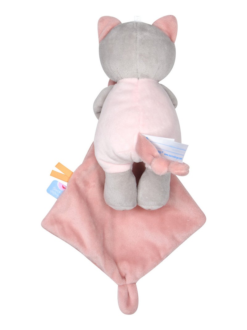DOUDOU MOUCHOIR CHAT VELOURS DOUX Rose - Kiabi