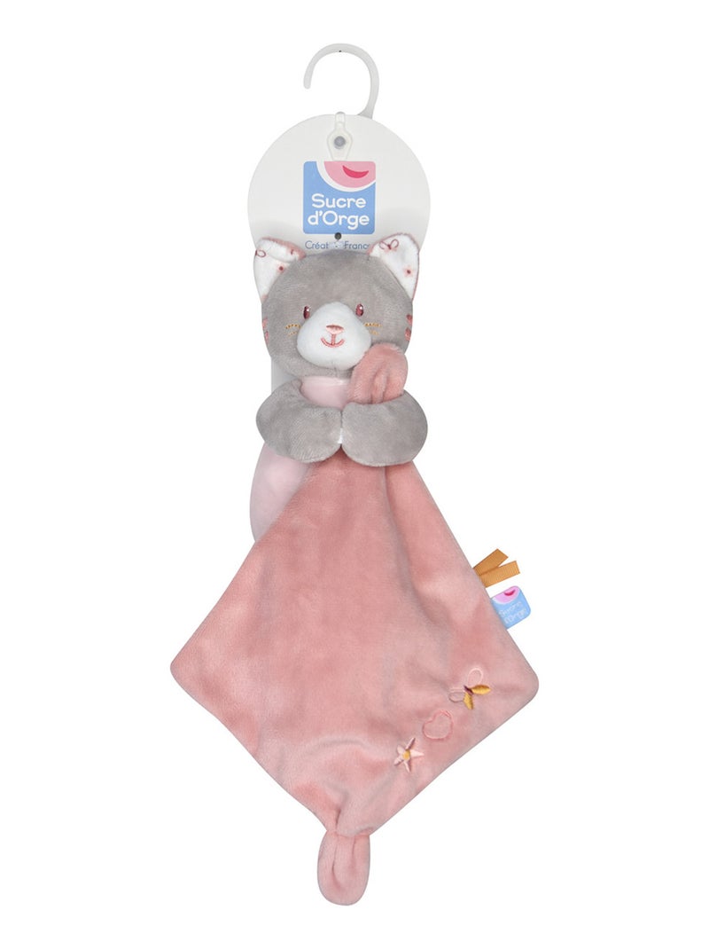DOUDOU MOUCHOIR CHAT VELOURS DOUX Rose - Kiabi