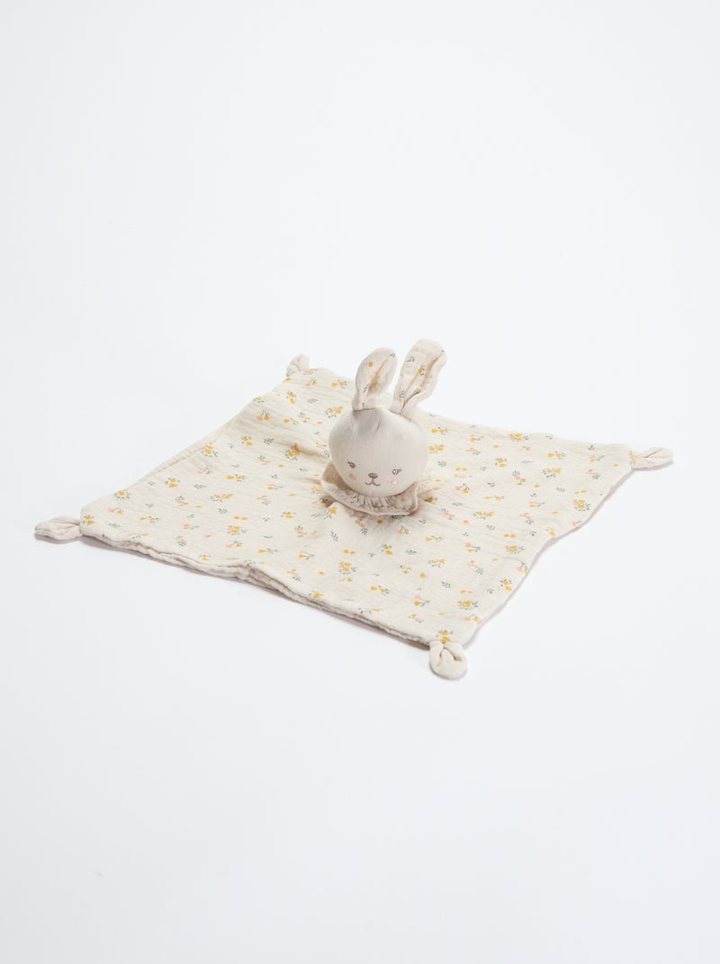 Doudou mouchoir lapin Beige - Kiabi