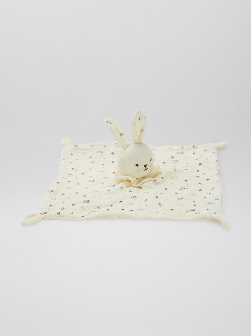 Doudou mouchoir lapin Blanc - Kiabi
