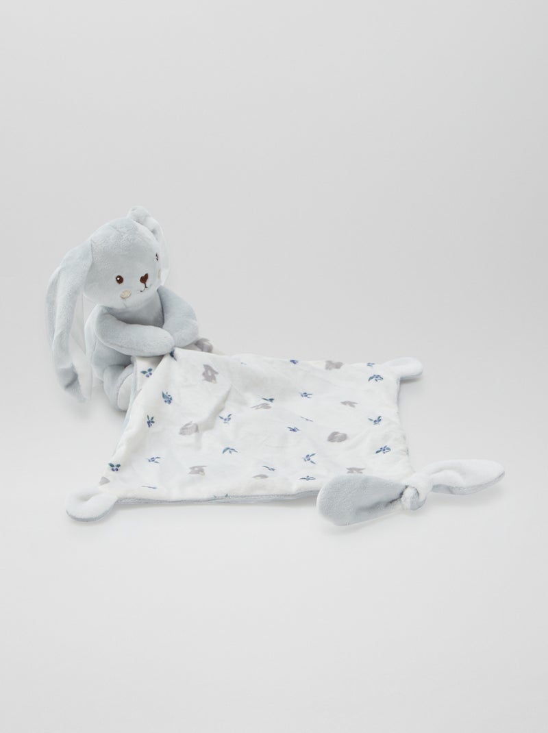 Doudou mouchoir 'lapin' BLEU - Kiabi