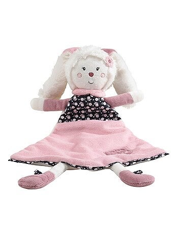 Doudou mouchoir lapin en velours - SAUTHON
