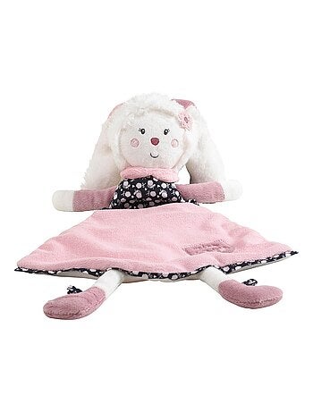 Doudou mouchoir lapin en velours - SAUTHON