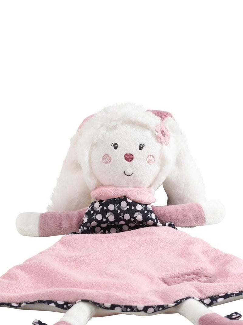 Doudou mouchoir lapin en velours - SAUTHON Blanc - Kiabi
