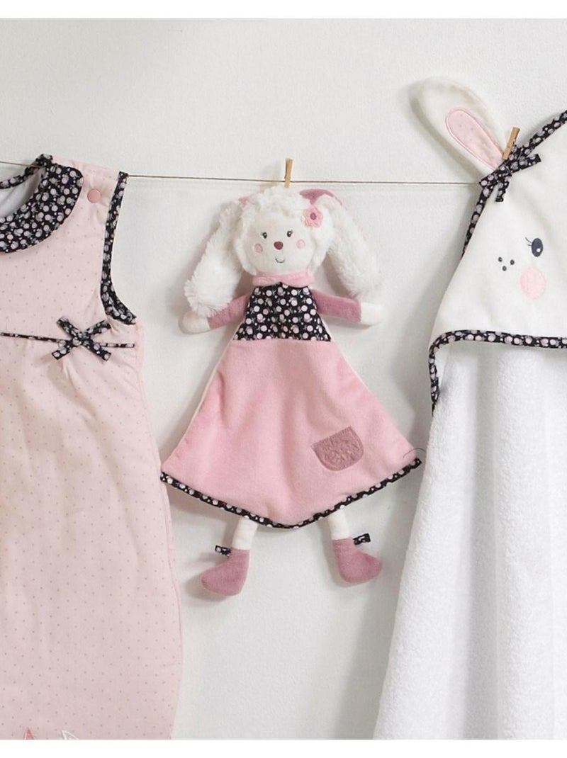 Doudou mouchoir lapin en velours - SAUTHON Blanc - Kiabi