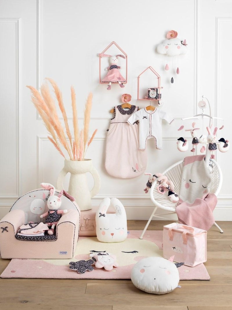 Doudou mouchoir lapin en velours - SAUTHON Blanc - Kiabi