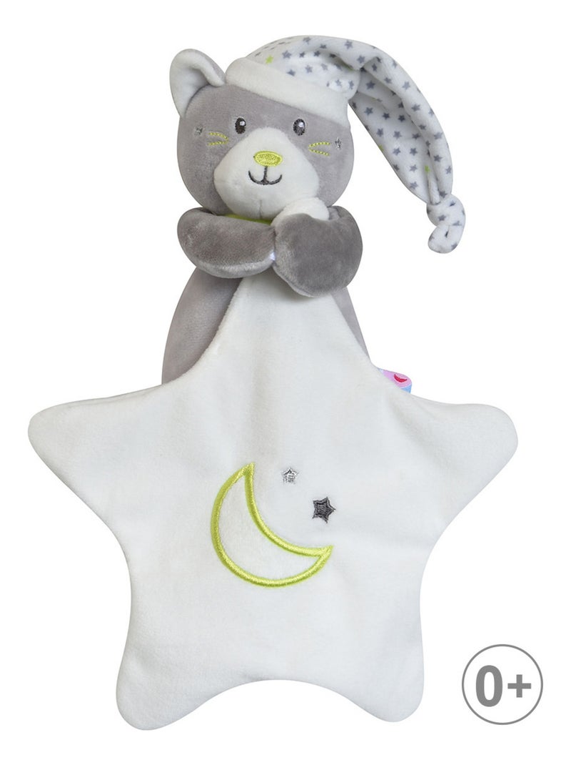 DOUDOU MOUCHOIR MAGIDOUX CHAT VELOURS DOUX Gris - Kiabi