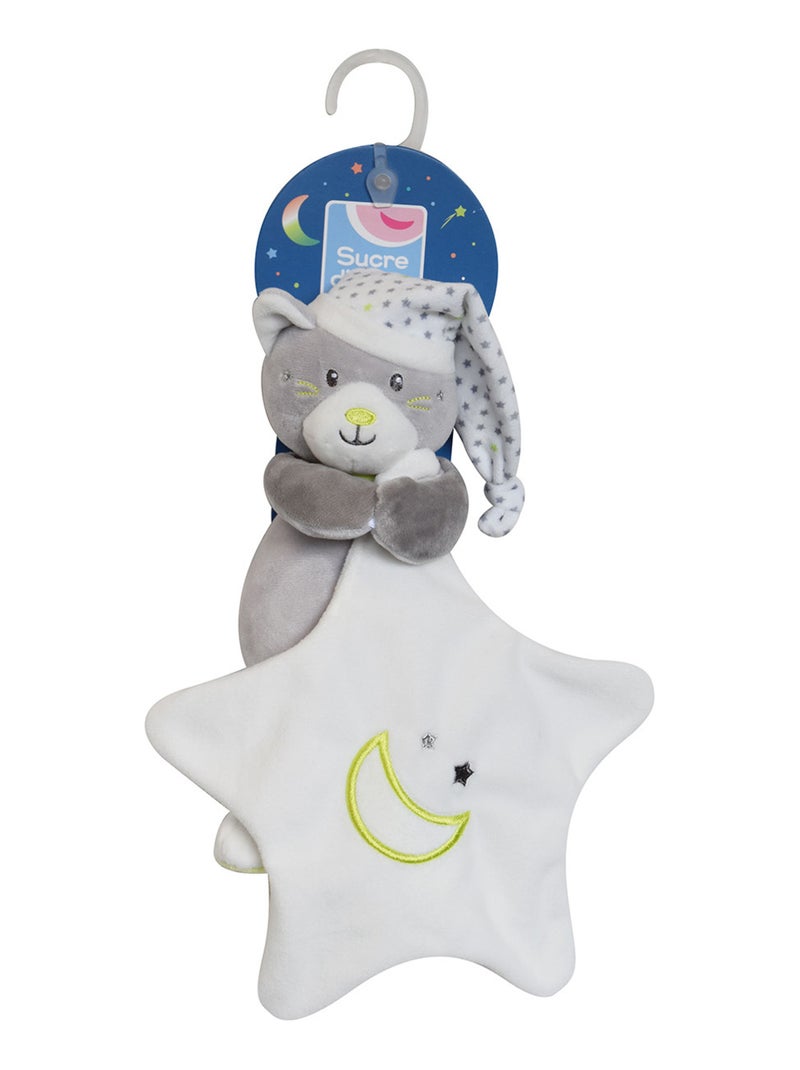 DOUDOU MOUCHOIR MAGIDOUX CHAT VELOURS DOUX Gris - Kiabi