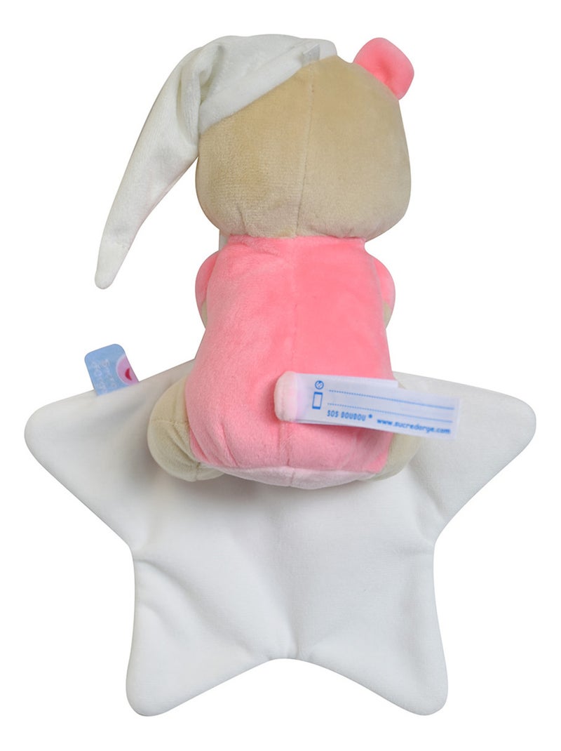 DOUDOU MOUCHOIR MAGIDOUX OURS VELOURS DOUX Rose - Kiabi