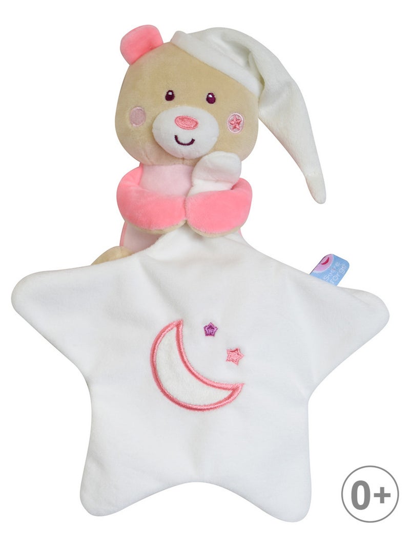 DOUDOU MOUCHOIR MAGIDOUX OURS VELOURS DOUX Rose - Kiabi